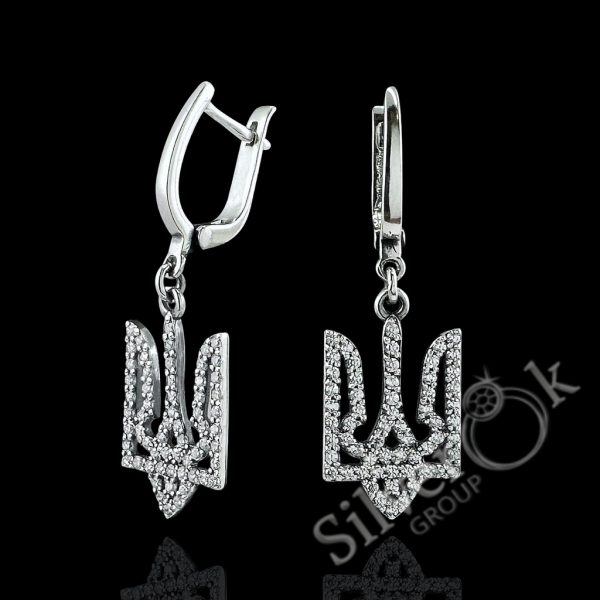 Сережки з Тризубами 23268 - Зображення 1