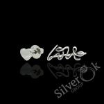 Сережки кафа Love та пусета 4899 (Родовані)