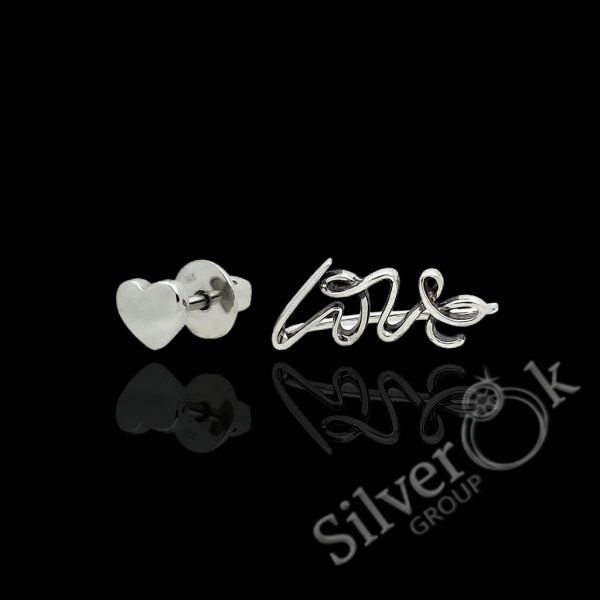 Сережки кафа Love та пусета 4899 (Родовані) - Зображення 1