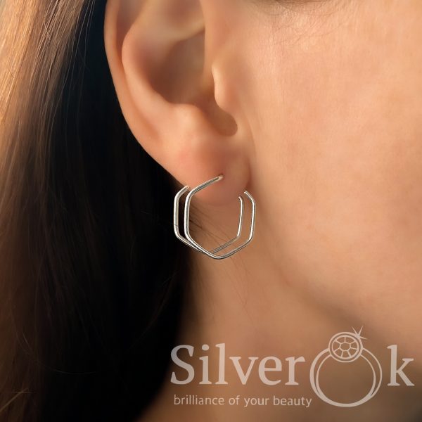 Сережки Шестикутник 4973 (Родовані) - Зображення 2