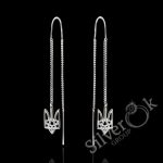 Сережки протяжки з Тризубами 23268/3