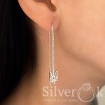 Сережки протяжки з Тризубами 23268/3 - Зображення 2