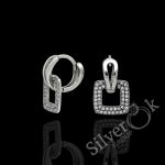 Сережки з рухомим квадратом 4892 (Родовані)