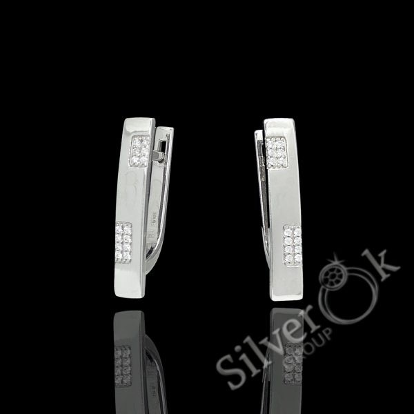 Прямокутні сережки 4951 (Родовані) - Зображення 1