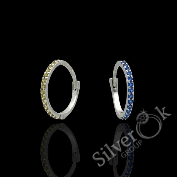 Маленькі сережки конго з фіанітами 23099 - Зображення 7