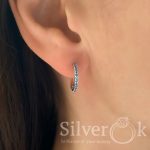 Маленькі сережки конго з фіанітами 23099 - Зображення 6