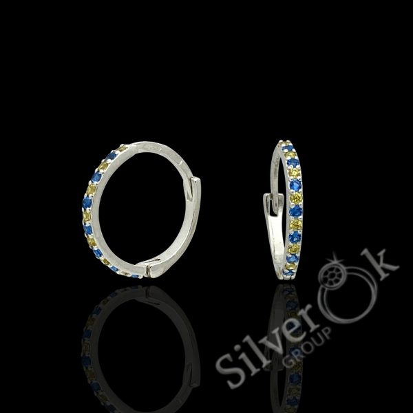 Маленькі сережки конго з фіанітами 23099 - Зображення 9