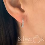 Маленькі сережки конго з фіанітами 23099 - Зображення 2