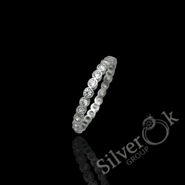 Каблучка з фіанітами 3884 (Родована) - Зображення 1