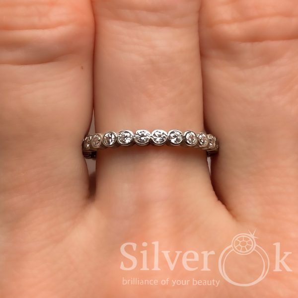 Каблучка з фіанітами 3884 (Родована) - Зображення 2