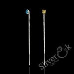 Сережки протяжки з фіанітом 23060/1 - Зображення 4