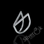 Каблучка з доріжкою фіанітів 3882 (Родована)