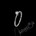 Тоненька каблучка з фіанітом 3614 (Родована)