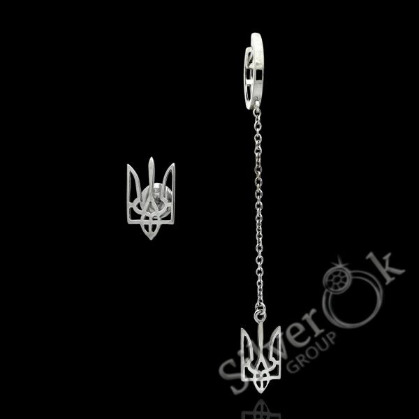 Сережки з Тризубами 40024 (Родовані) - Зображення 1
