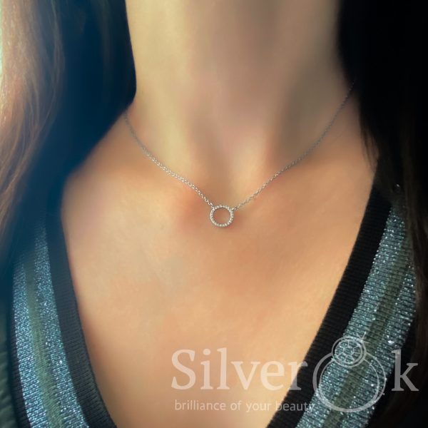 Кольє з фіанітами 1102 (Родоване) - Зображення 2