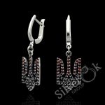Сережки з кольоровими Тризубами 23268ч
