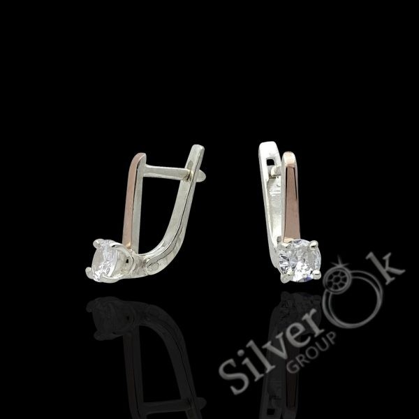 2636-1зол Сережки Рута з золотою пластиною 2636/1зол - Зображення 1