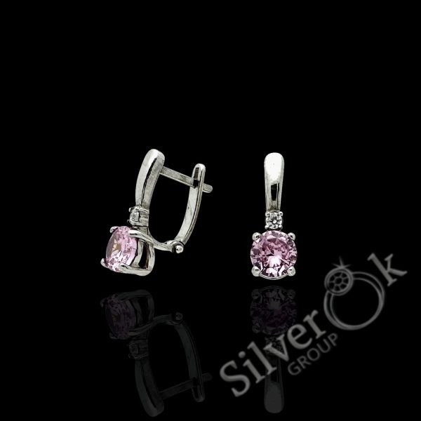 Сережки з фіанітами А-82055 (Родовані) - Зображення 5