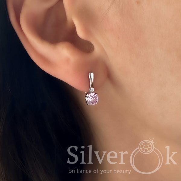 Сережки з фіанітами А-82055 (Родовані) - Зображення 2