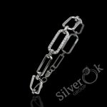 Браслет з різними ланками А-75251 (Родований)