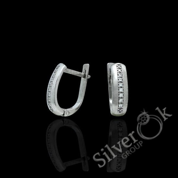 Сережки з доріжкою фіанітів А-82094 (Родовані) - Зображення 1