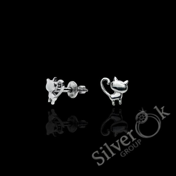 Сережки Кішки А-82820 (Родовані) - Зображення 1