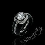 Каблучка 3 в 1 з керамікою С1001 (Родована)