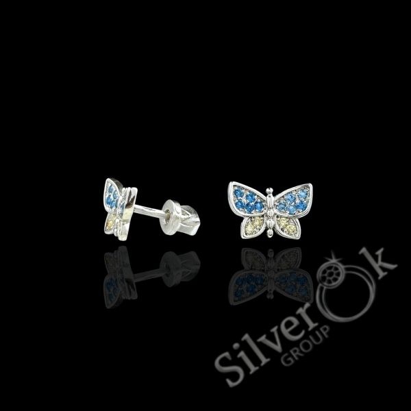 Сережки Метелики з закрутками 24040/1 - Зображення 3