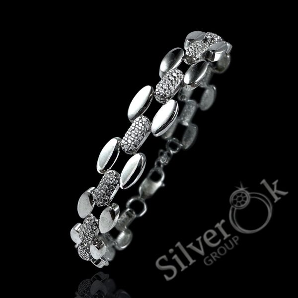 А75189 Браслет з фіанітами А-75189 (Родований) - Зображення 1