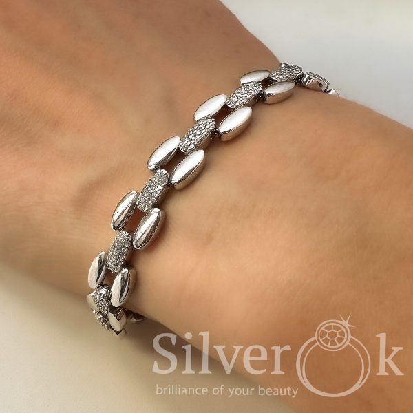 Браслет з фіанітами А-75189 (Родований) - Зображення 2