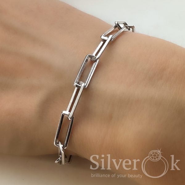 Браслет з прямокутними ланками А-75239 (Родований) - Зображення 2