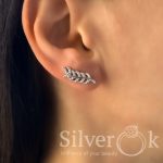 Сережки кафи Перо А-82746 (Родовані) - Зображення 2