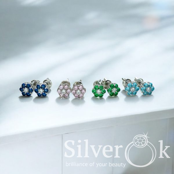 Сережки Квіточки на закрутках А-72226 (Родовані) - Зображення 2