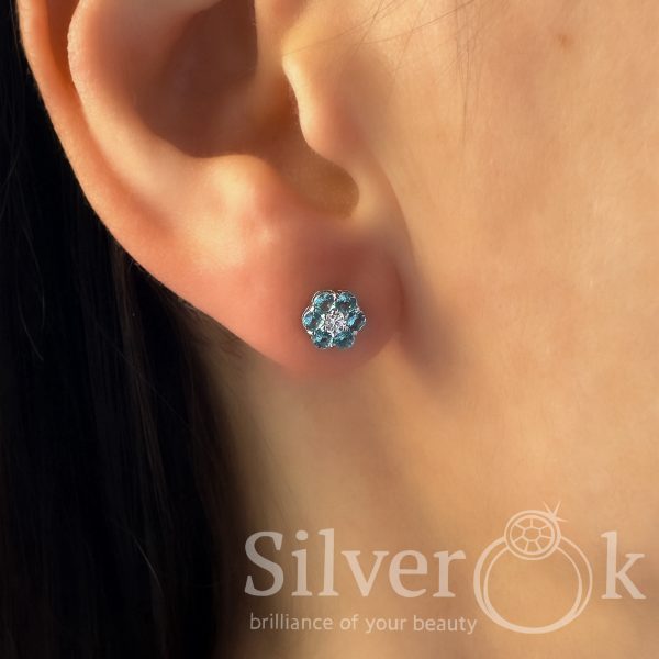 Сережки Квіточки на закрутках А-72226 (Родовані) - Зображення 3