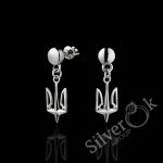 Пусетні сережки з Тризубами А-82880 (Родовані)