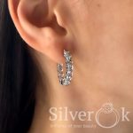 Сережки конго з фіанітами 4762 (Родовані) - Зображення 2