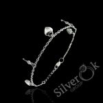 Браслет з сердечками та ключиками А-75200 (Родований)