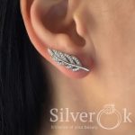 Сережки кафи Перо А-82109 (Родовані) - Зображення 2