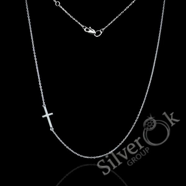 Кольє з Хрестиком А-86083 (Родоване) - Зображення 1