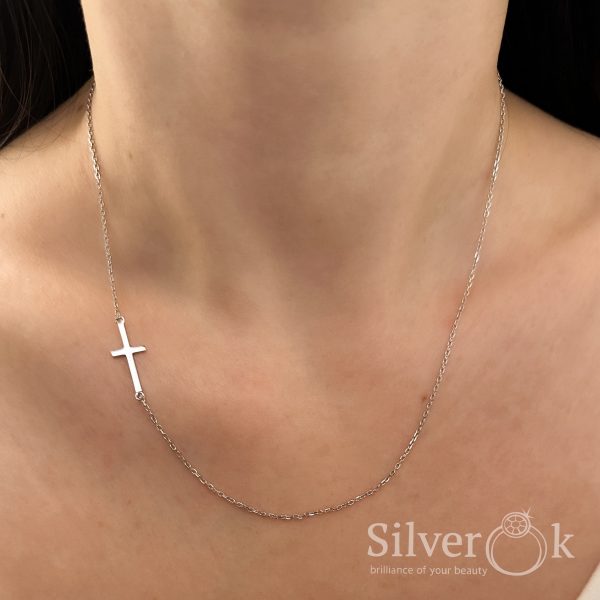 Кольє з Хрестиком А-86083 (Родоване) - Зображення 2