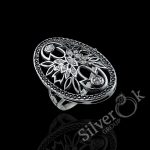 Овальна каблучка з фіанітами 10054