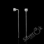 Сережки протяжки з фіанітом А-82611 (Родовані)