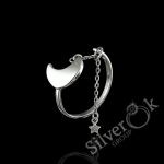 Каблучка з ланцюжком Місяць та Зірка А-81749 (Родована)