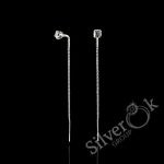 Сережки протяжки з фіанітом А-82614 (Родовані)