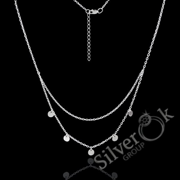 Кольє з Монетками подвійне А-86045 (Родоване) - Зображення 1