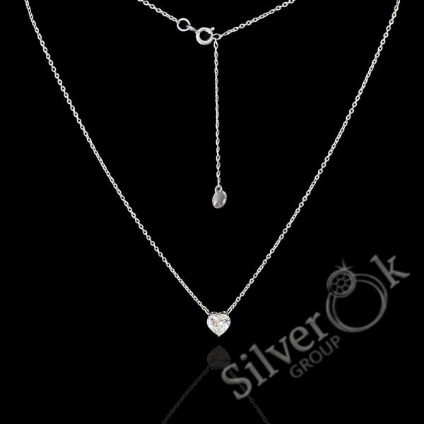 Кольє з Серцем 1118 (Родоване) - Зображення 1