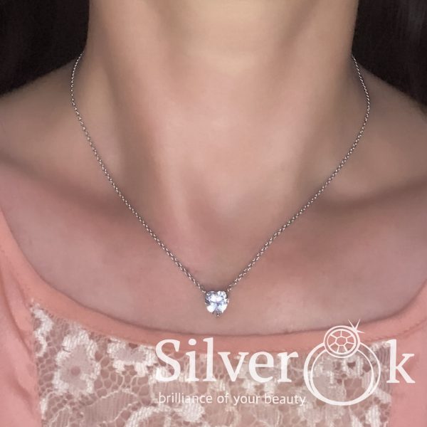 Кольє з Серцем 1118 (Родоване) - Зображення 2