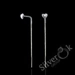 Сережки протяжки Сердечка 40046 (Родовані)