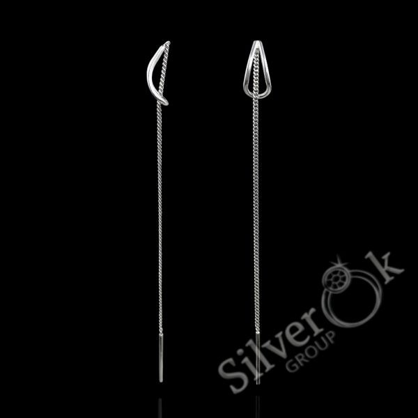 Сережки протяжки 40045 (Родовані) - Зображення 1