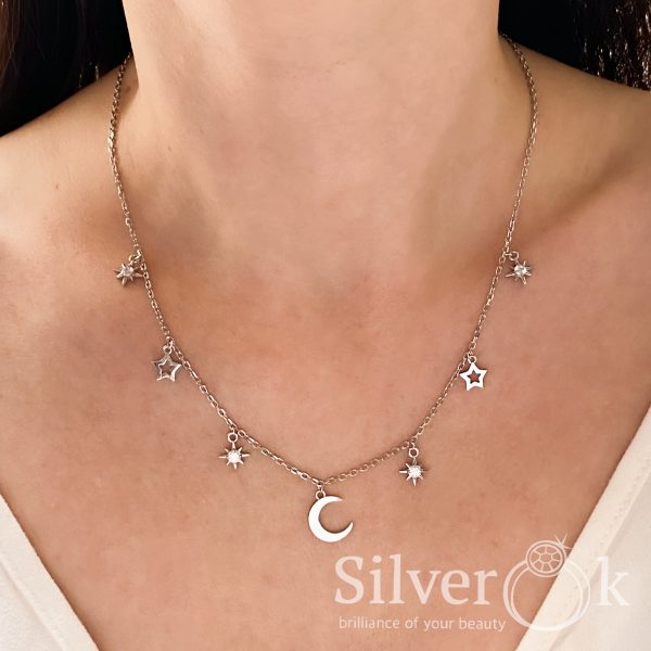 Кольє Луна та Зірки А-86061 (Родоване) - Зображення 2